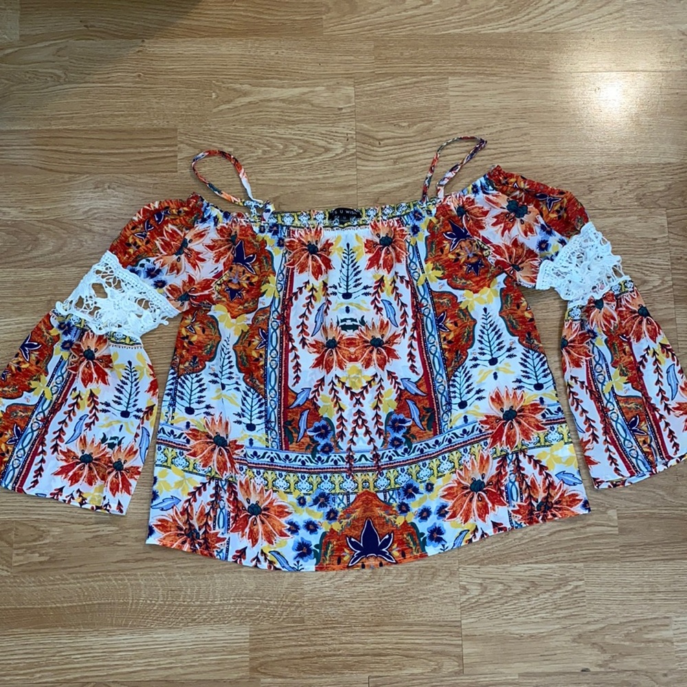Beautiful flowy off the shoulder top